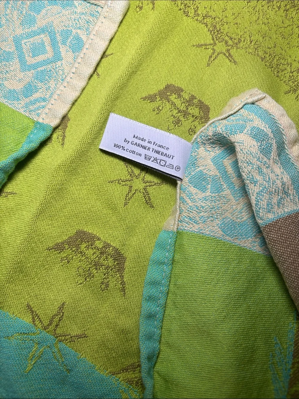 Tavern on the Green NYC French Jacquard Cotton Dish Towel Sheep Motif